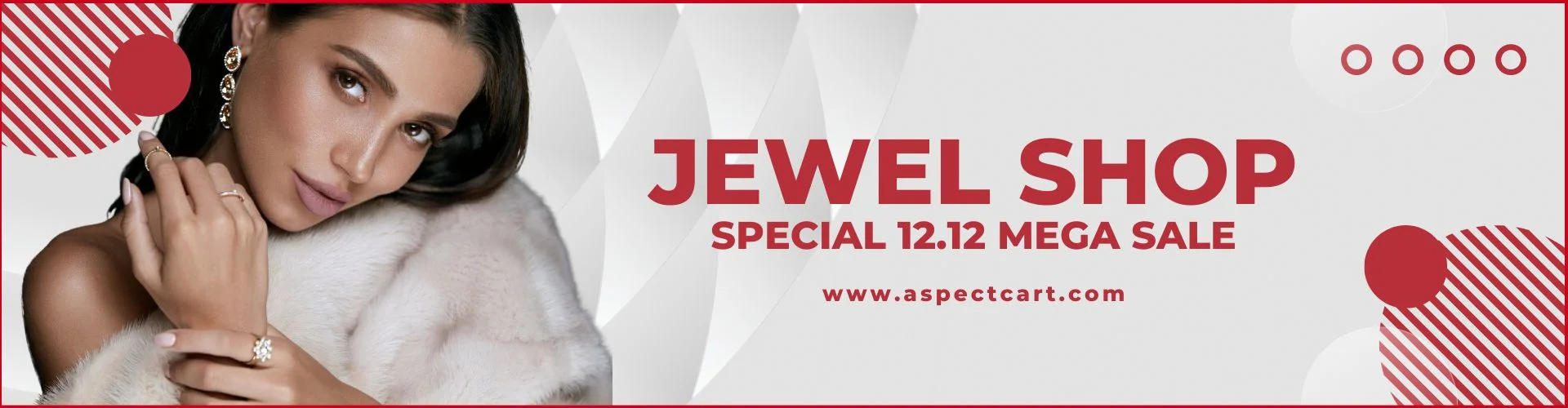 Baner reklamujący kolekcję biżuterii w sklepie internetowym z biżuterią